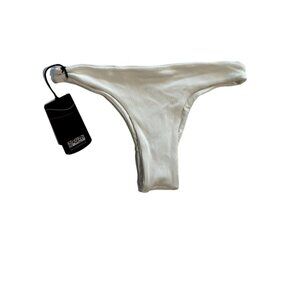 NWT VDM The Label RIbbed Cheeky Swim Bottom in White